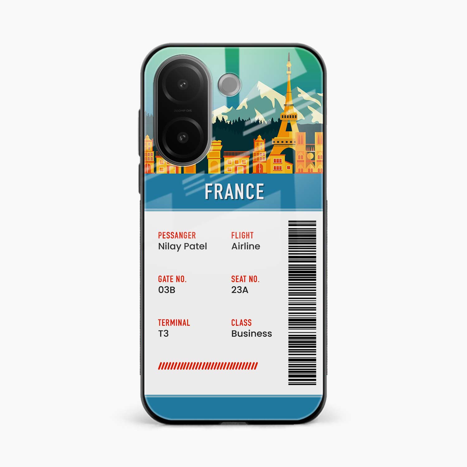France Boarding Pass Vivo V60e 5G Back Cover