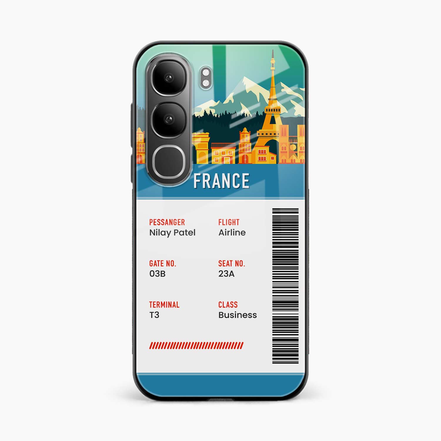France Boarding Pass Vivo Y31 5G Back Cover