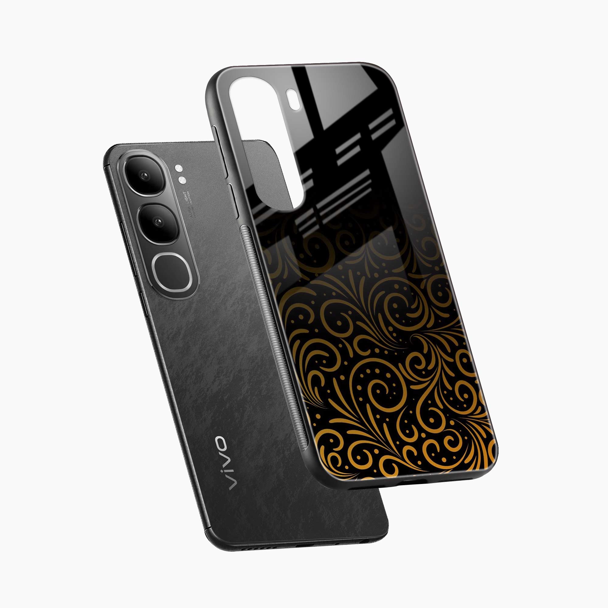 Golden Swirl Vivo Y31 5G Back Cover