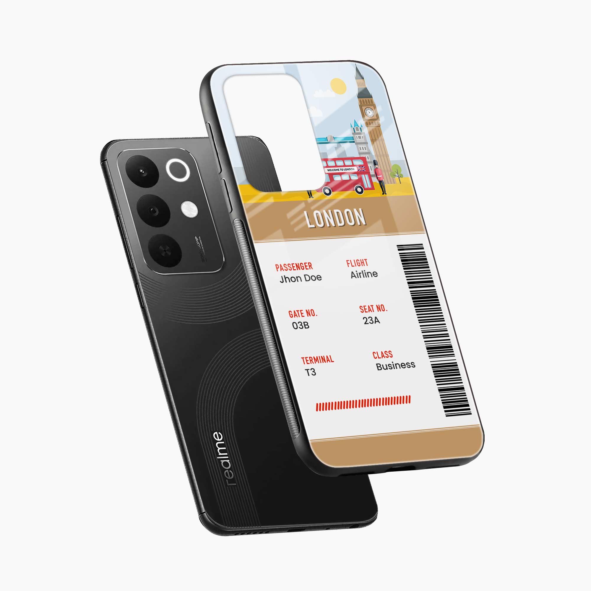 London Boarding Pass Realme 15x 5G Back Cover
