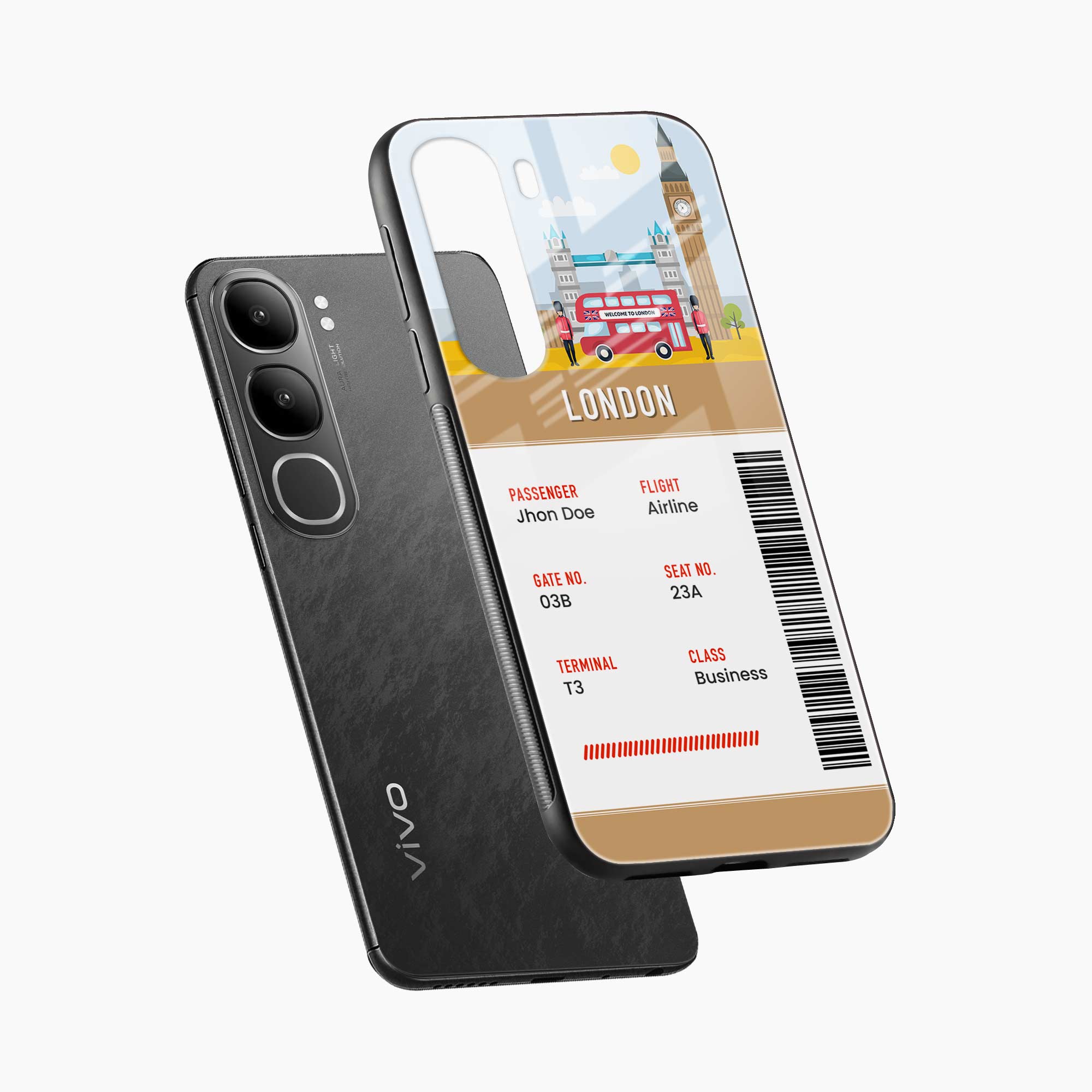 London Boarding Pass Vivo Y31 5G Back Cover