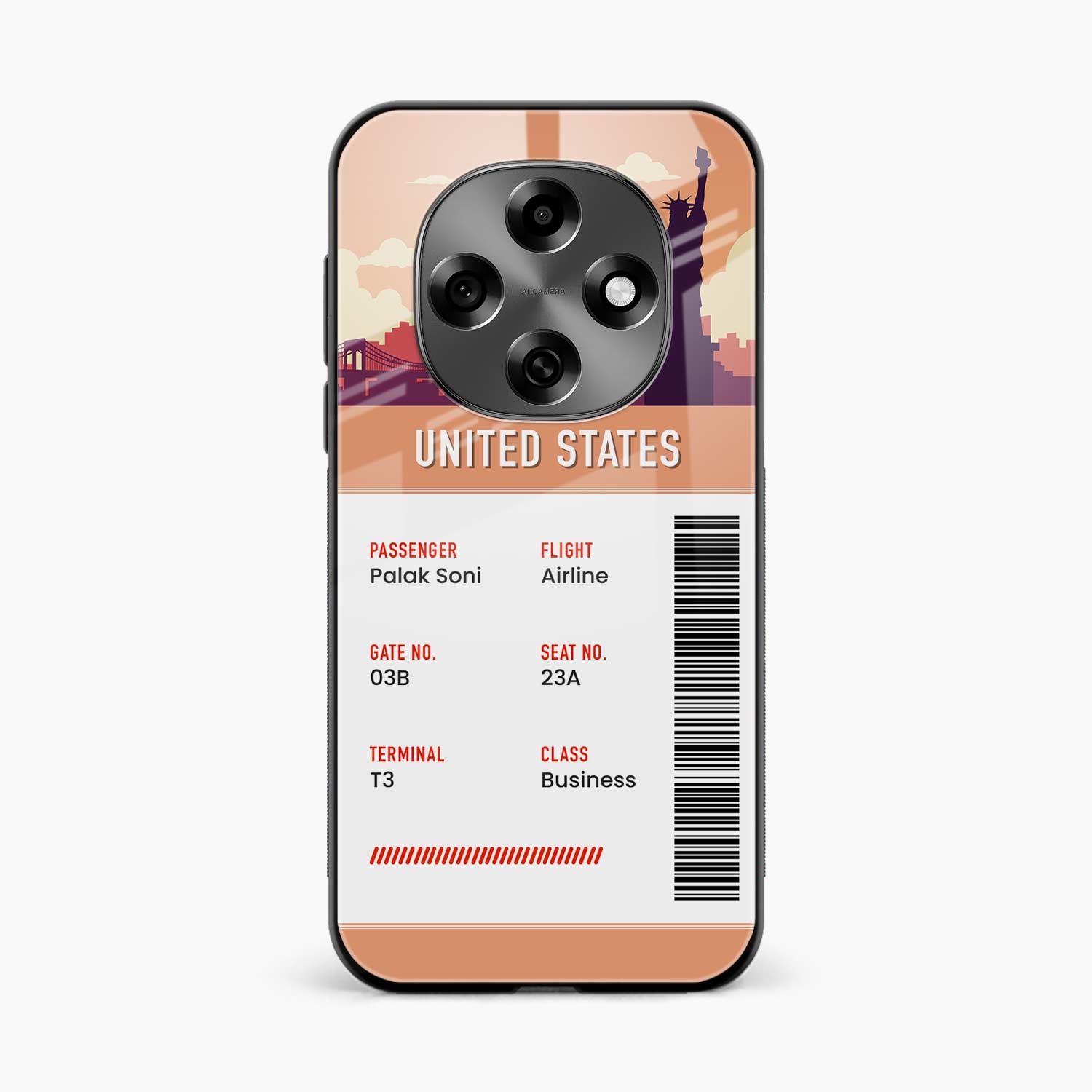 United States Boarding Pass Oppo F31 Pro 5G Back Cover