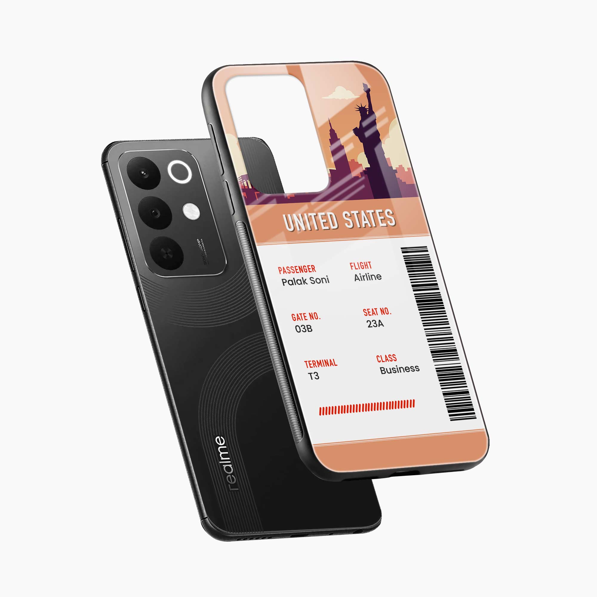 United States Boarding Pass Realme C85 5G Back Cover