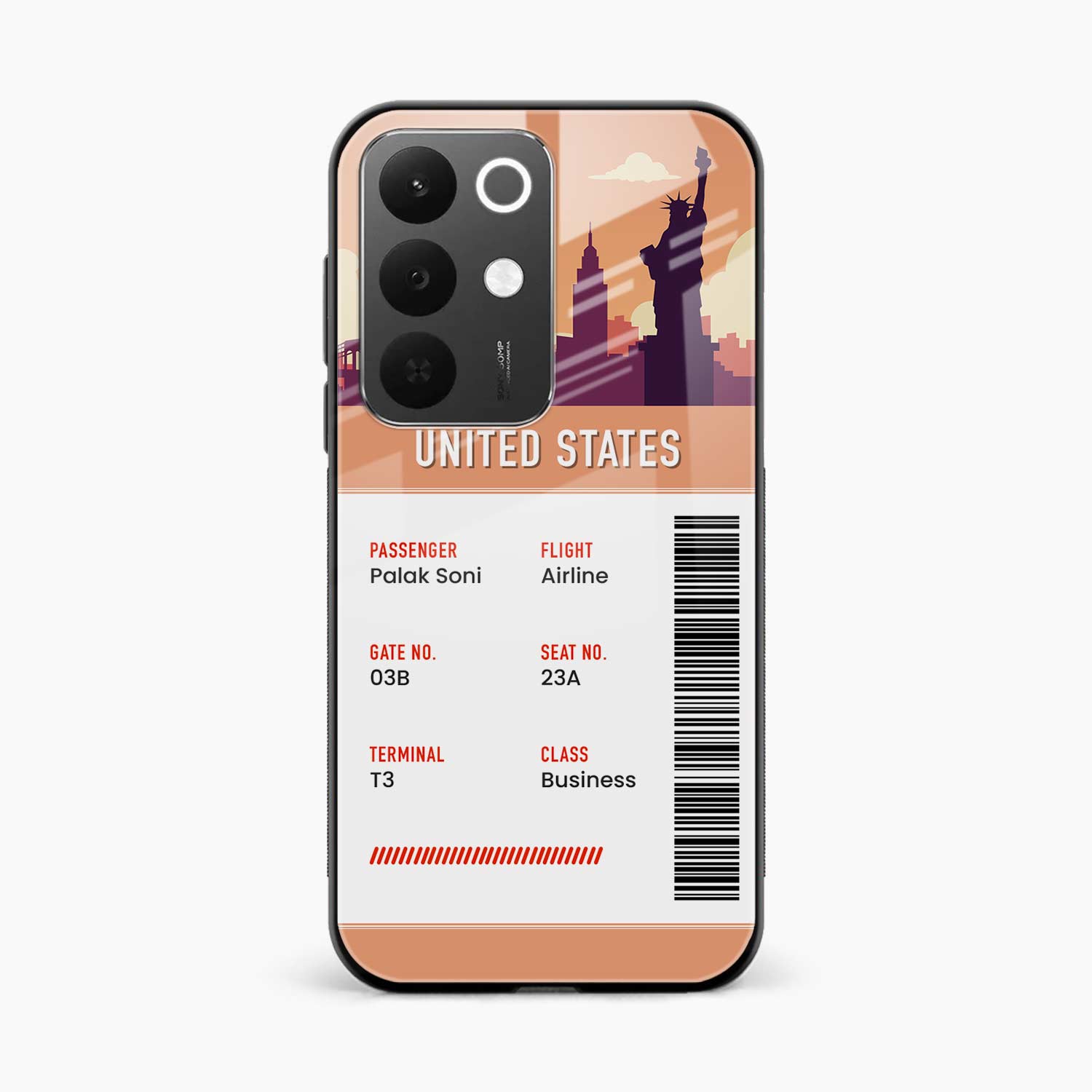 United States Boarding Pass Realme Narzo 90x 5G Back Cover