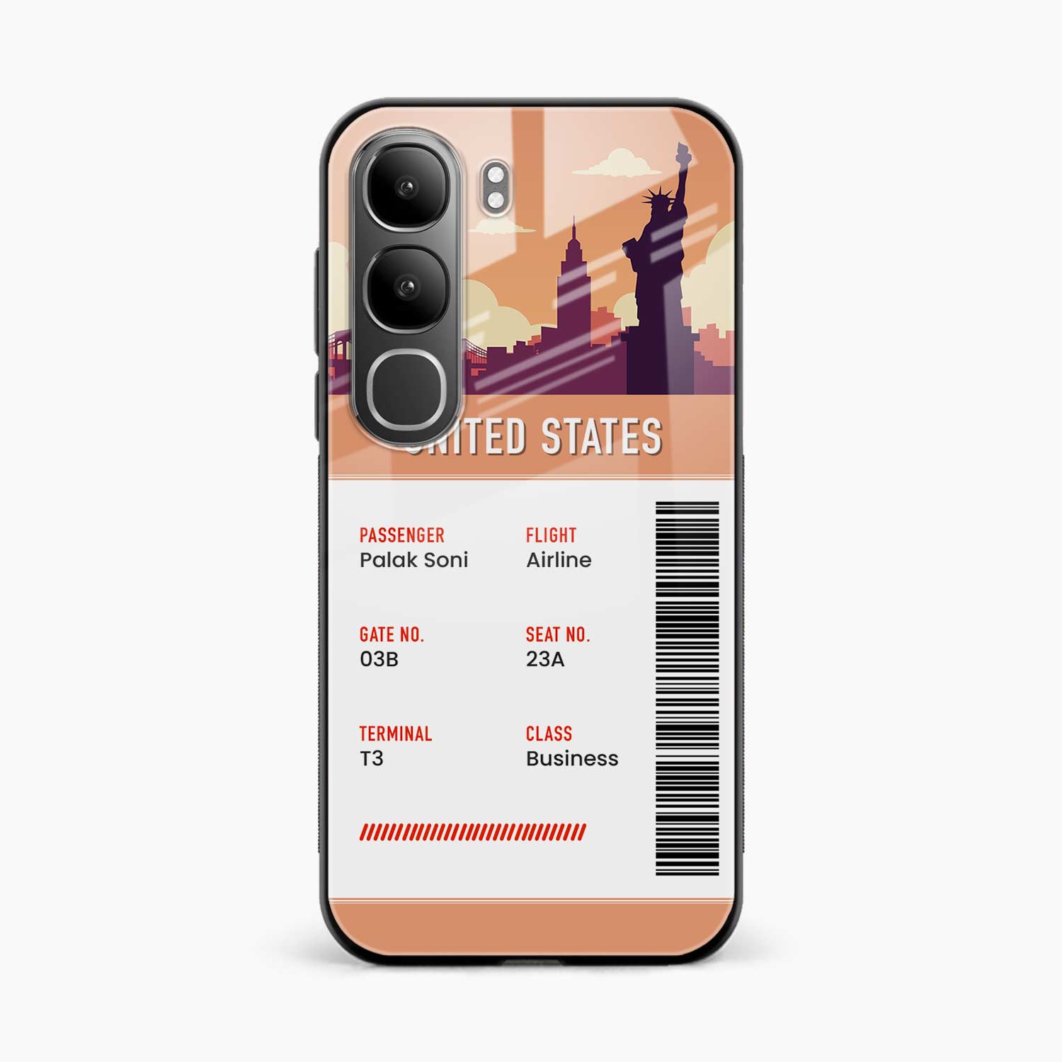 United States Boarding Pass Vivo Y31 5G Back Cover