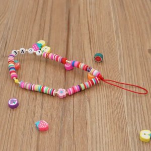 Love Multicolor Beads Phone Charm Strap