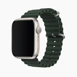 Ocean Silicone Watch Strap & Band - Green (42/44/45/49mm)