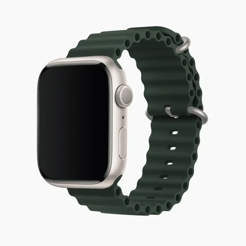 Ocean Silicone Watch Strap & Band - Green (42/44/45/49mm)