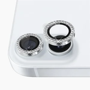 iPhone 16 Camera Lens Protector - Silver Diamond