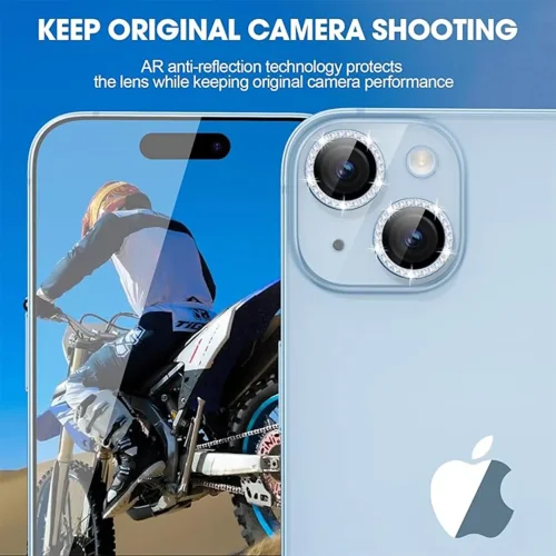 iPhone 15 Plus Camera Lens Protector - Blue Diamond