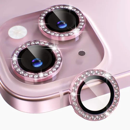 iPhone 15 Plus Camera Lens Protector - Pink Diamond