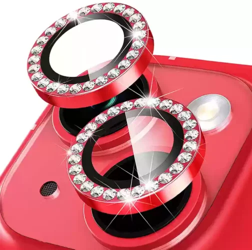 iPhone 15 Plus Camera Lens Protector - Red Diamond