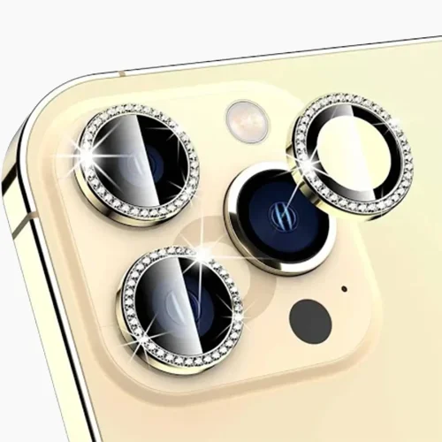iPhone 13 Pro Max Camera Lens Protector - Gold Diamond