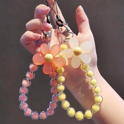 Colourful Flower Crystal Beads Phone Charm