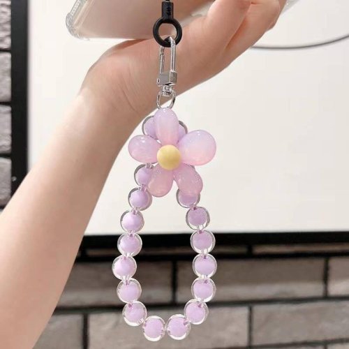 Colourful Flower Crystal Beads Phone Charm