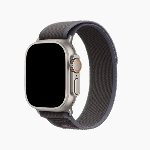 Pull Tab Nylon Weave Apple Watch Band - Grey Green (42/44/45/46/49/Series10)