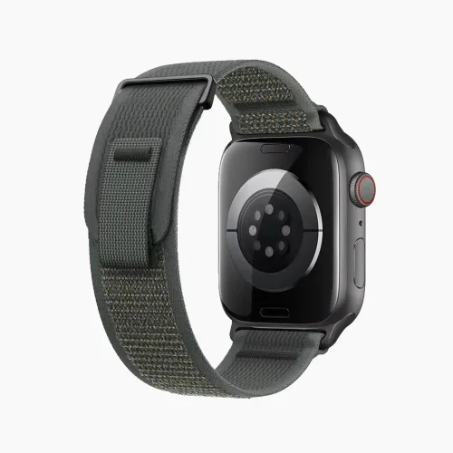 Pull Tab Nylon Weave Apple Watch Band - Green (42/44/45/46/49/Series10)