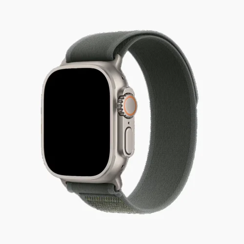 Pull Tab Nylon Weave Apple Watch Band - Green (42/44/45/46/49/Series10)