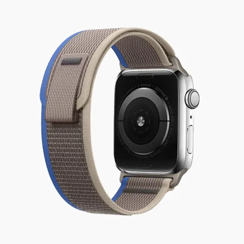 Pull Tab Nylon Weave Apple Watch Band - Grey Blue (42/44/45/46/49/Series10)