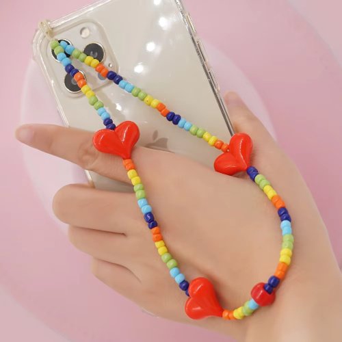 Rainbow Hearts Phone Charm