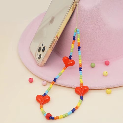 Rainbow Hearts Phone Charm