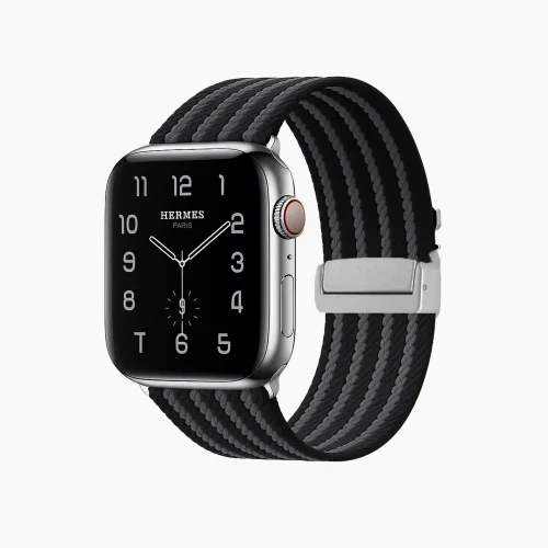 Fabric Ribbed Nylon Watch Strap - Black (42/44/45/46/49/Series10)