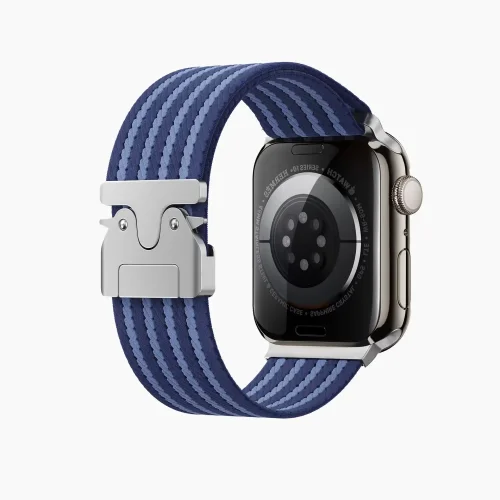 Fabric Ribbed Nylon Watch Strap - Blue (42/44/45/46/49/Series10)