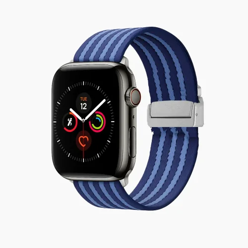 Fabric Ribbed Nylon Watch Strap - Blue (42/44/45/46/49/Series10)