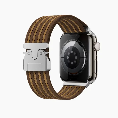 Fabric Ribbed Nylon Watch Strap - Brown (42/44/45/46/49/Series10)