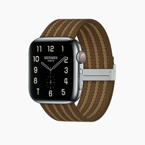 Fabric Ribbed Nylon Watch Strap - Brown (42/44/45/46/49/Series10)