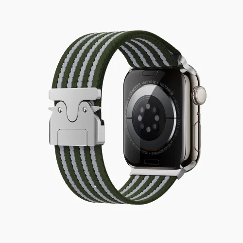 Fabric Ribbed Nylon Watch Strap - Green (42/44/45/46/49/Series10)