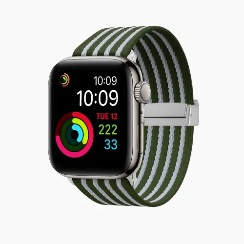 Fabric Ribbed Nylon Watch Strap - Green (42/44/45/46/49/Series10)