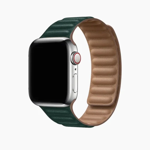 Dark Taupe Poppy Magnetic Apple WatchBand - Green (42/44/45/46/49/Series10)