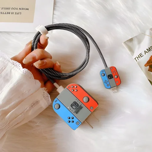 Gaming Charger Cover With Spiral Cable Protectors Sleeve