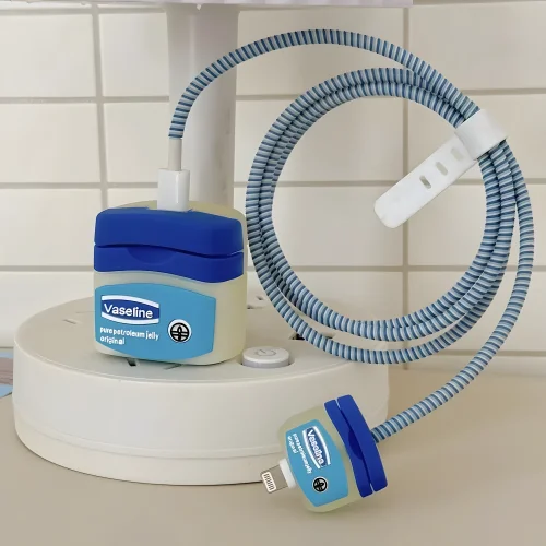 Vaseline Charger Cover With Spiral Cable Protectors Sleeve
