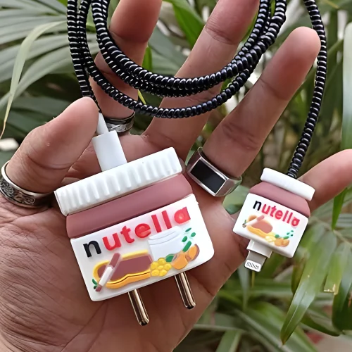 Nutella Charger Cover With Spiral Cable Protectors Sleeve