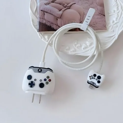 Game Console Charger Cover With Spiral Cable Protectors Sleeve