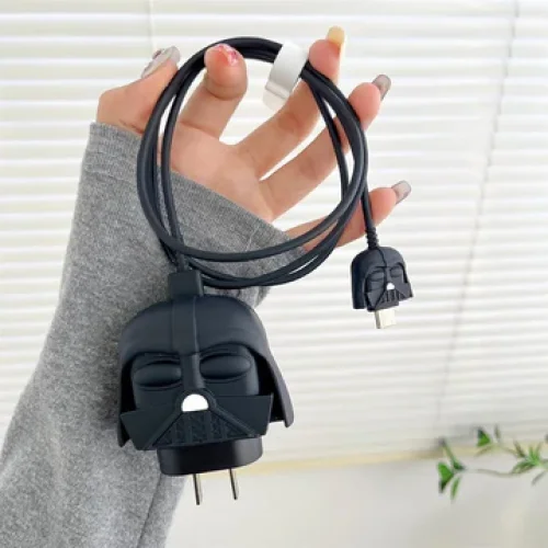 Darth Charger Cover With Spiral Cable Protectors Sleeve