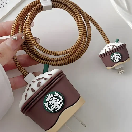 Starbucks Charger Cover With Spiral Cable Protectors Sleeve