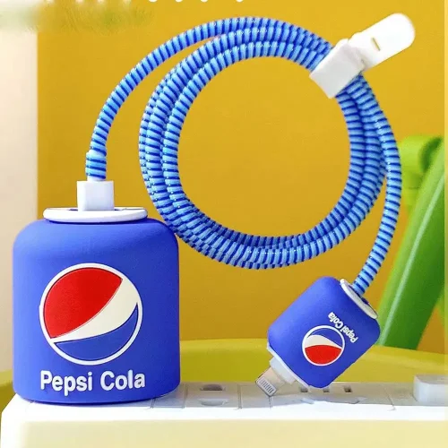 Pepsi Charger Cover With Spiral Cable Protectors Sleeve