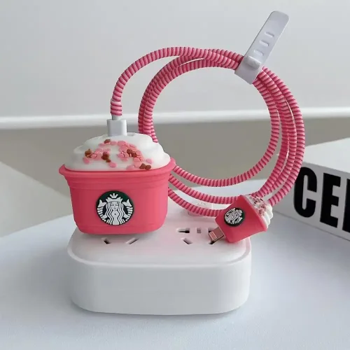 Starbucks Candy Charger Cover With Spiral Cable Protectors Sleeve