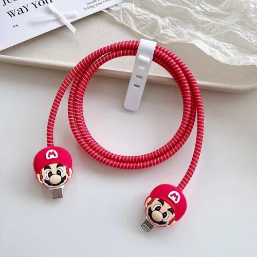Mario Charger Cover With Spiral Cable Protectors Sleeve
