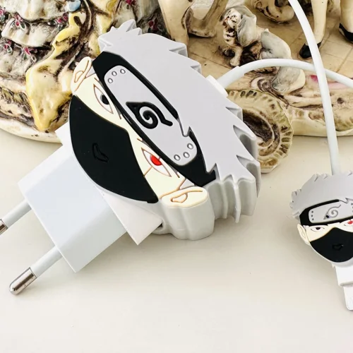 Kakashi Hatake Charger Cover With Spiral Cable Protectors Sleeve