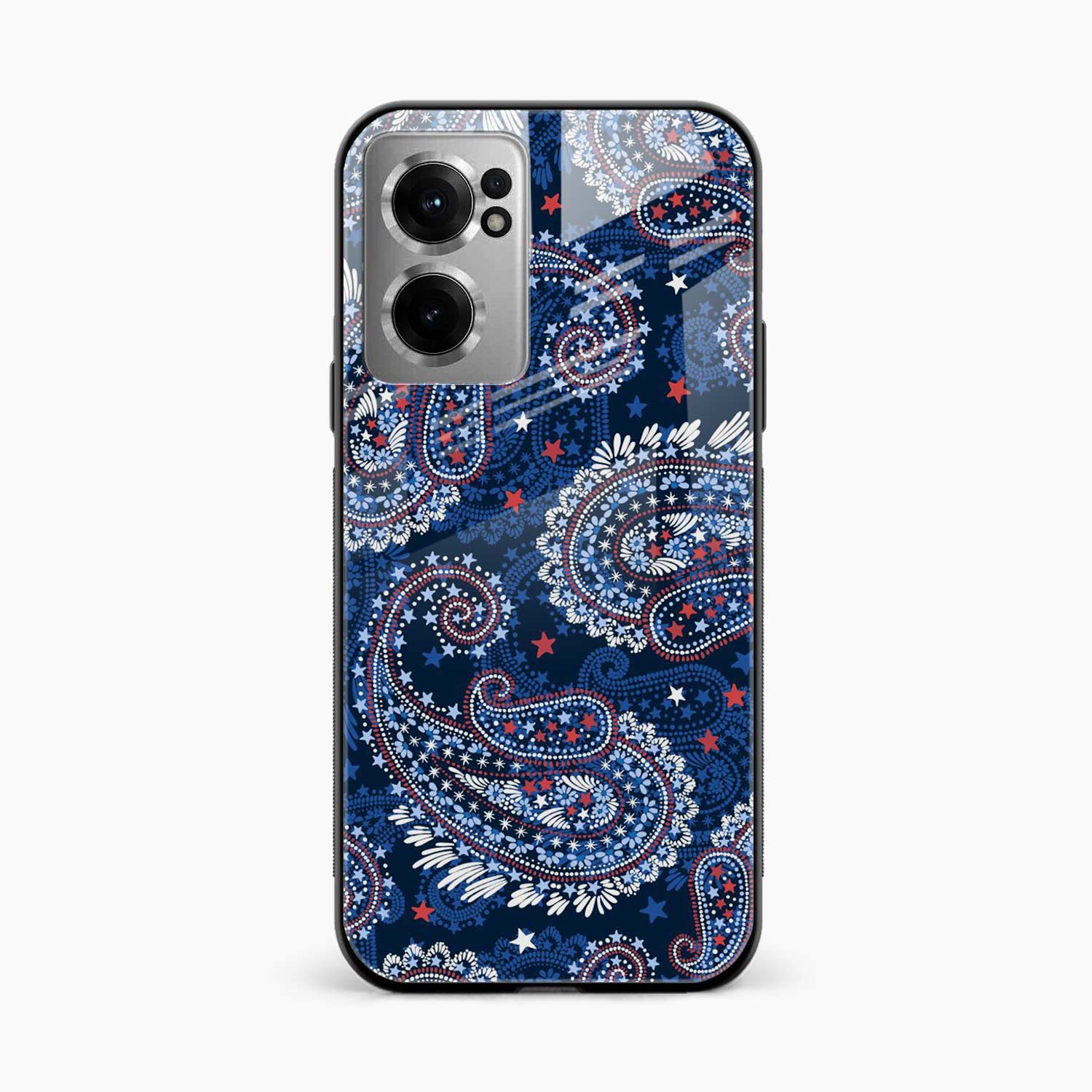 Blue Colored Classical Pattern OnePlus Nord CE 2 Back Cover
