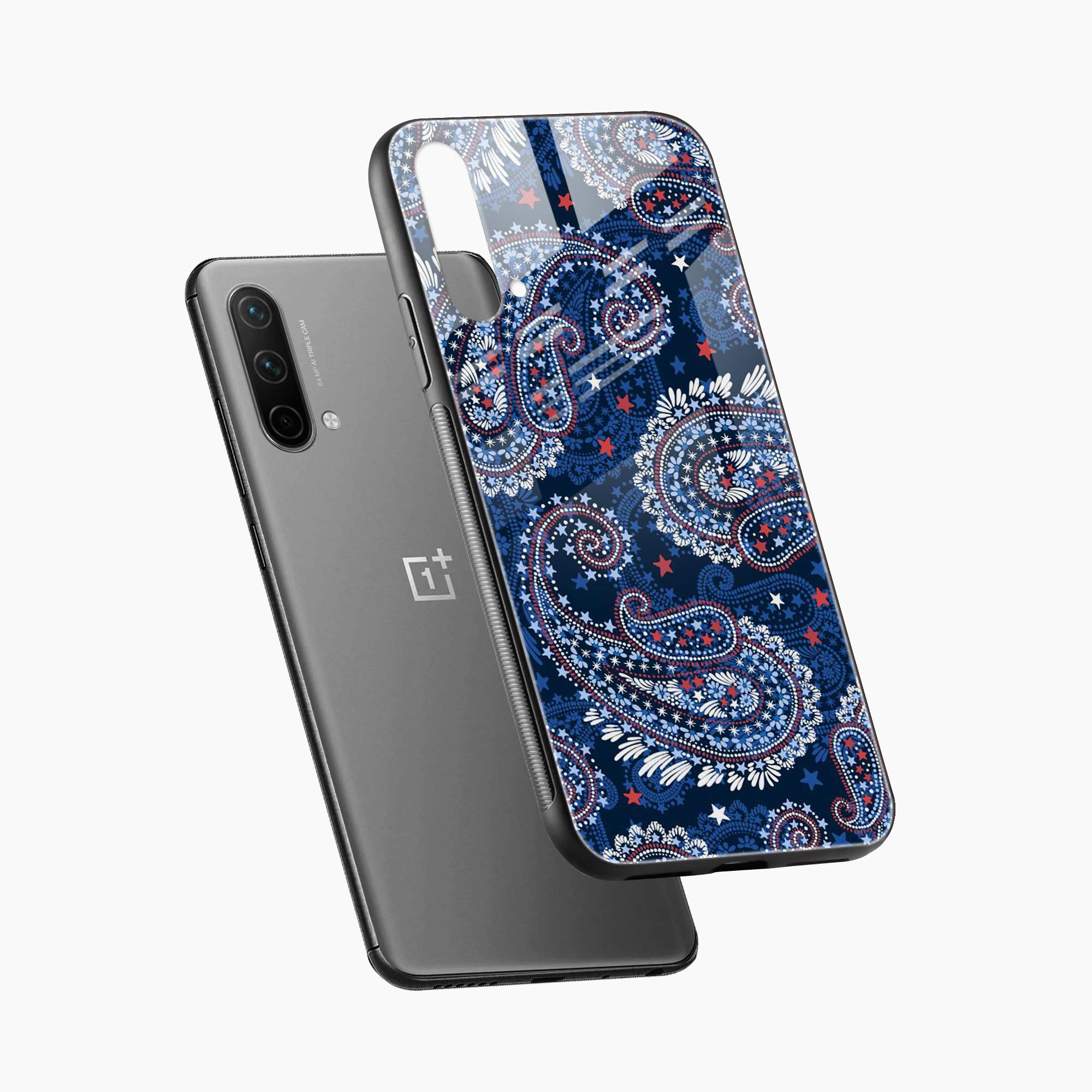 Blue Colored Classical Pattern OnePlus Nord CE 5G  Cover