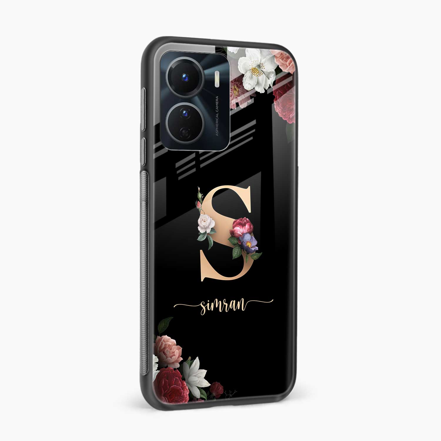 TEYYOS Telefoonhoesje Voor Vivo Y16 – Bloemenpatroon, Transparant TPU, Schokbestendig, Militaire Bescherming, Anti-UV