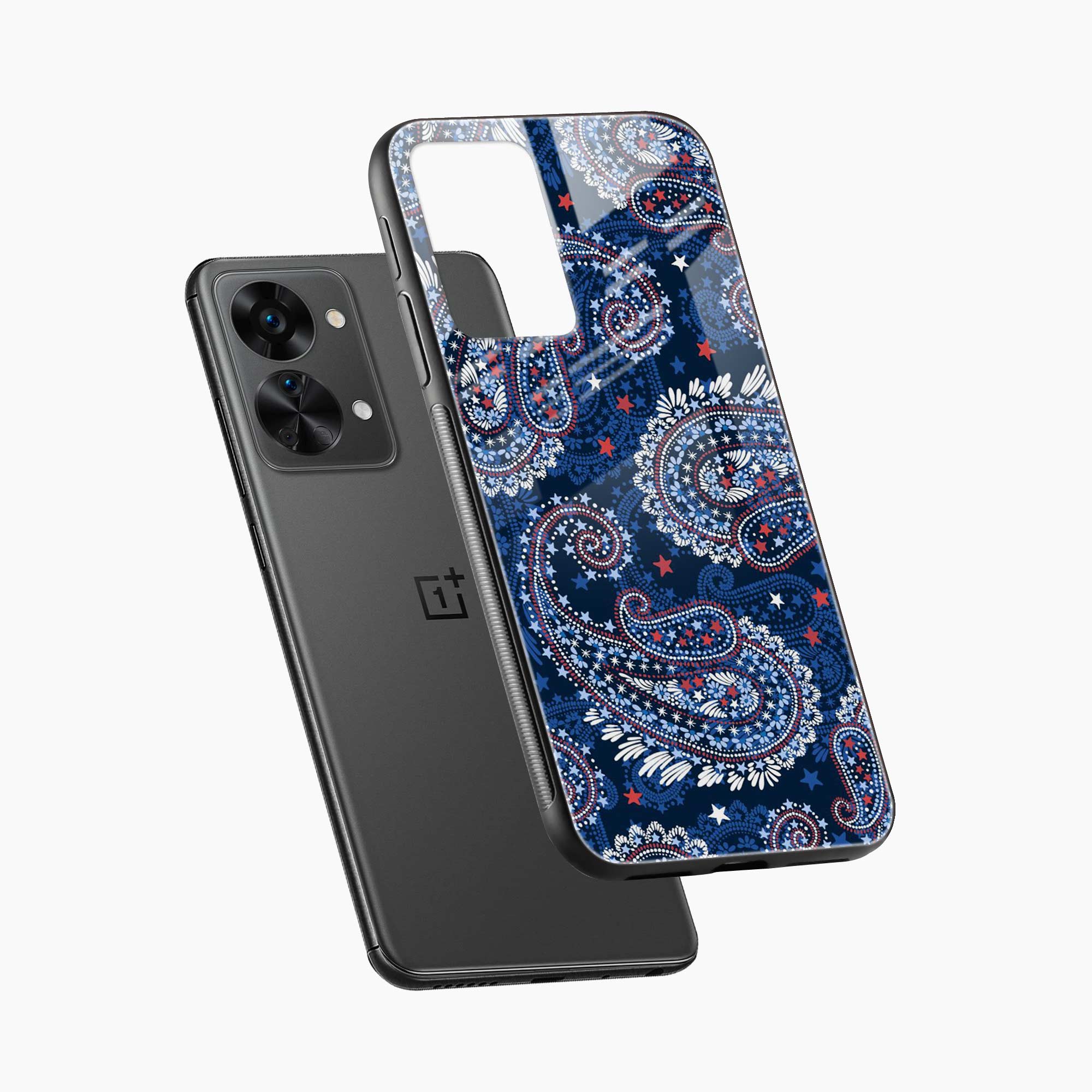 Blue Colored Classical Pattern OnePlus Nord 2t  Cover