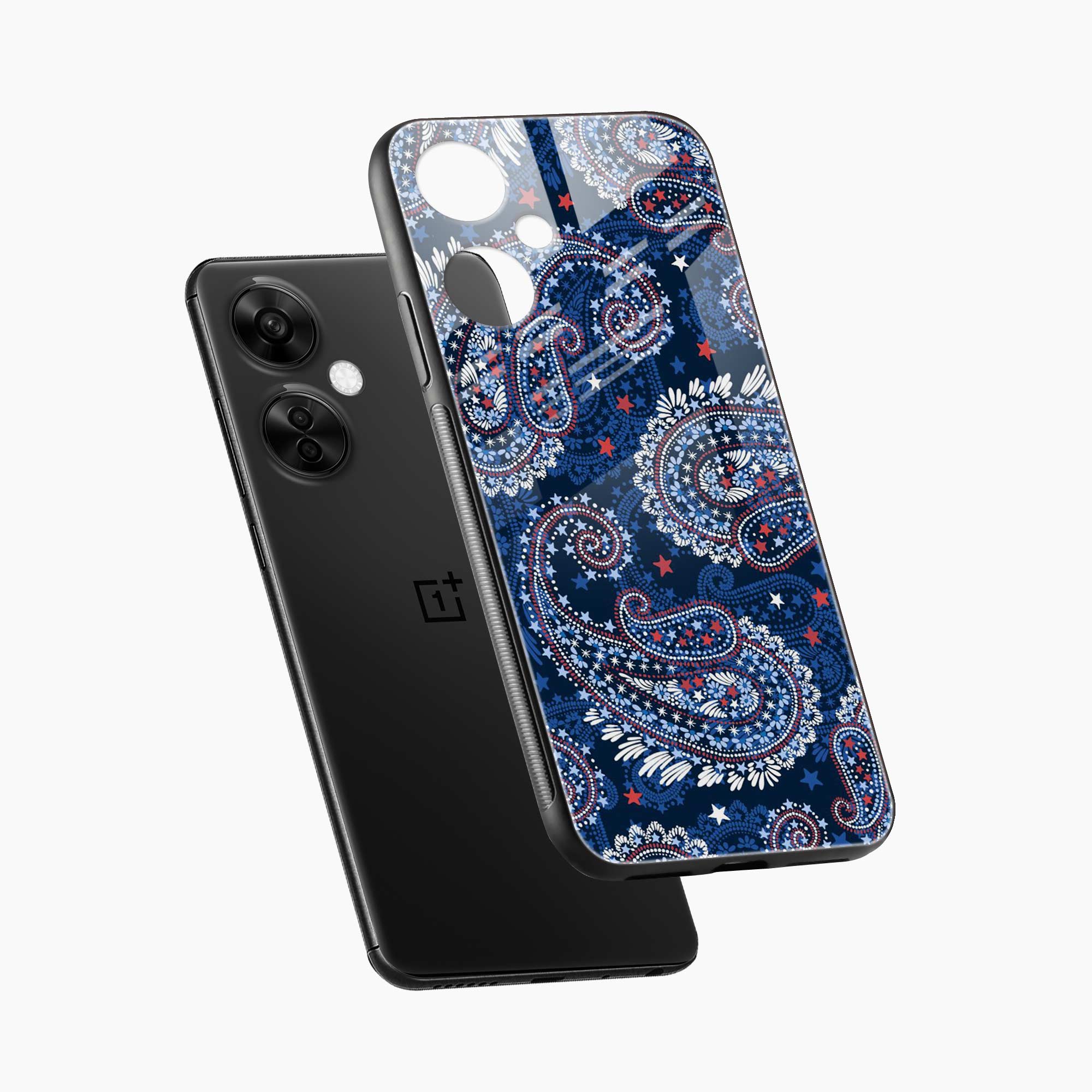 Blue Colored Classical Pattern OnePlus Nord CE 3 Lite  Cover