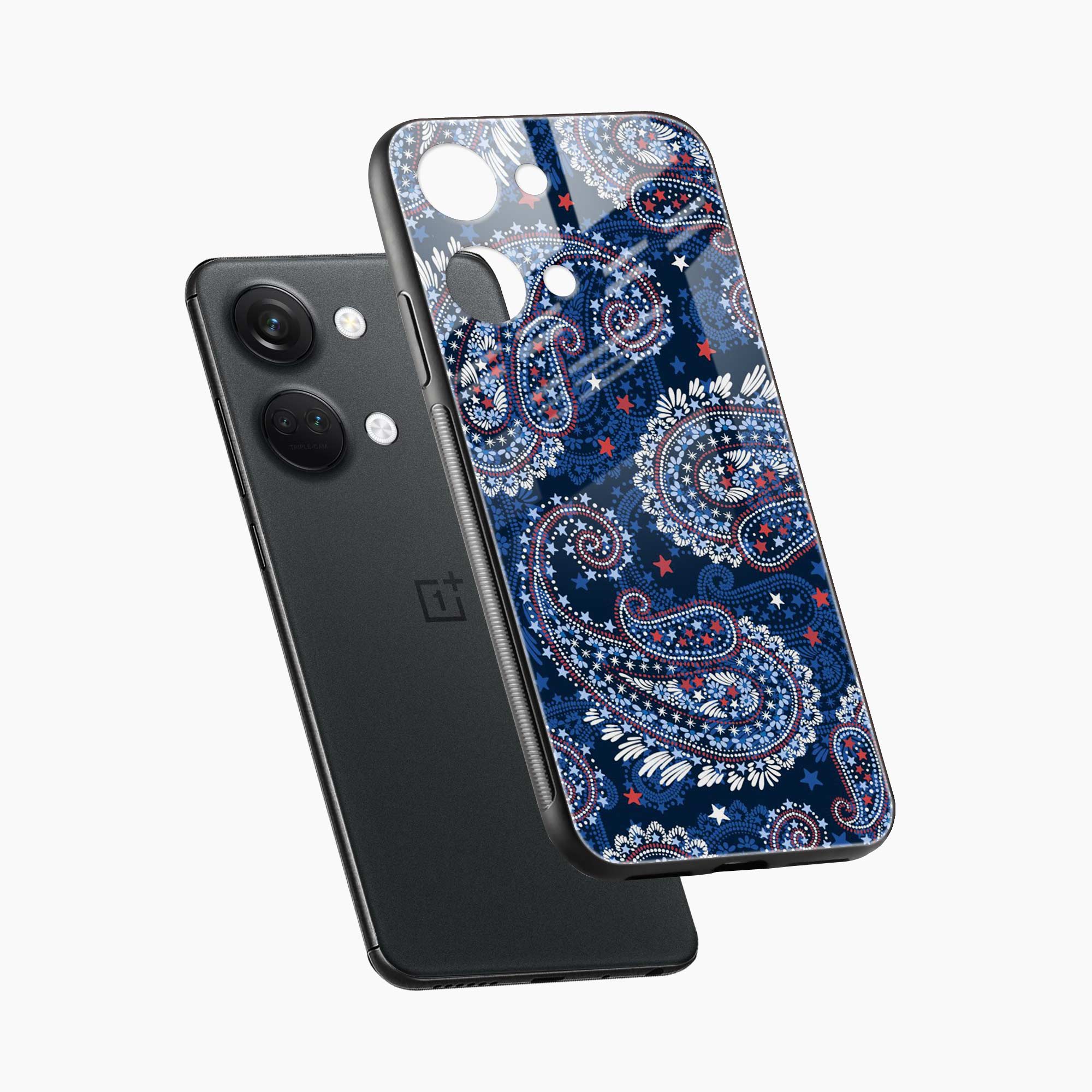 Blue Colored Classical Pattern OnePlus Nord 3 Back Cover